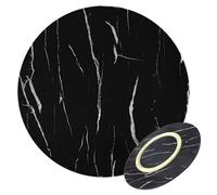 Plateau Tournant Lazy Susan En Bois, Base Pivotante Silencieuse, Rotation À 360° Silencieuse Et Fluide, Plateau Tournant De Bureau Lazy Susan, For Dessus De Table/comptoir(Black stone grain,90cm(36in)