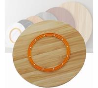 Plateau tournant Lazy Susan en bois massif de 76,2 cm - Plateau de service rond robuste pour table de salle à manger et cuisine - Grand plateau de service rotatif en finition noyer clair (80 cm)
