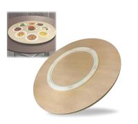 Plateau tournant Lazy Susan en bois, plateau rotatif à 360° avec roulements silencieux, plateau de service stable pour les dîners de famille, Ø70 cm