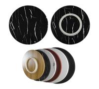 Plateau tournant Lazy Susan en marbre noir de 120 cm - Plateau de service rotatif à 360°, table de salle à manger en bois, parfaite pour partager des aliments sur de grandes tables