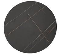 Plateau tournant Lazy Susan en pierre naturelle - Grand plateau rotatif à 360° avec tige en métal silencieux - Plateau de service en dalle de roche lisse pour comptoirs de cuisine et divertissement