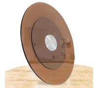 Plateau tournant Lazy Susan en verre trempé, 800 mm, rond transparent, robuste et antidérapant, parfait pour partager des aliments, design élégant couleur thé