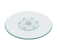Plateau tournant Lazy Susan - Grand plateau tournant en verre trempé de 61 cm for table à manger, plateau de service marron 360°, idéal for les réunions de famille(A,90cm/36in)