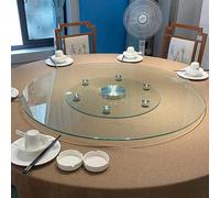 Plateau tournant Lazy Susan, plateau de service rond en verre trempé, plateau rotatif en verre de 8 mm, organisateur de table, pièce maîtresse de table à manger for la maison(90cm/36")