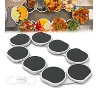 Plateau tournant Lazy Susan, Plateau tournant Manuel à 360 °, antidérapant et résistant à la Chaleur, Assemblage Facile, Plateau de Service Rotatif pour Repas de Famille, fêtes et spéciaux