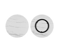 Plateau Tournant Lazy Susan Pour Table À Manger 50-100 CM, Plateau Rotatif Anti-Dérapant Résistant Aux Rayures, Rotation 360° Fluide Pour Tables Rondes Et Carrées, Fêtes(White pattern,80cm/32in)