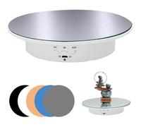 Plateau tournant motorisé 90-180-360 degrés, charge 8 kg, diamètre 20 cm (blanc)
