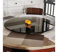 Plateau Tournant Noir Lazy Susan, 360 Degrés Plateau De Table À Manger, Plateau De Service De Table En Verre Trempé, Grande Plaque Rotative For Table De Cuisine Ou De Salle À Manger(68cm)