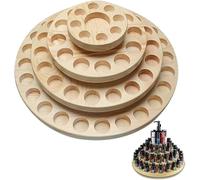Plateau Tournant pour Huiles Essentielles, 4e étage, en Bois Massif, 63 Compartiments, Présentoir Rotatif pour Bouteilles De 10 ML, 15 ML, 20 ML Et 100 ML