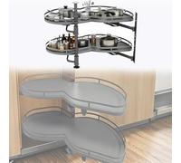 Plateau Tournant pour Meuble d'angle, 36 Pouces Rangement Pivotant Meuble Angle Cuisine, Organisateur Coulissant d'angle Aveugle pour Plan de Travail, Tables à Manger, Salle de Bain, café