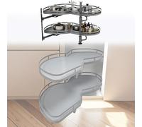 Plateau Tournant pour Meuble d'angle, 36 Pouces Rangement Pivotant Meuble Angle Cuisine, Organisateur Coulissant d'angle Aveugle pour Plan de Travail, Tables à Manger, Salle de Bain, café