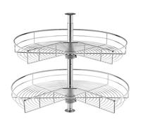 Plateau Tournant pour Meuble d'Angle 71 cm 2 Niveaux-VEVOR-Étagère Pivotante pour Placard d’Angle Réglable en Hauteu