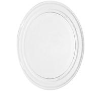 Plateau Tournant pour Micro-ondes à Fond Plat 25,5cm en Verre | Verre Trempé, Base en Y, 1 Pièce, Blanc, Compatible Roulettes de Support, Usage Quotidien