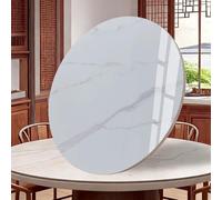 Plateau tournant pour table de salle à manger - Texture marbre - 61/71/81/81/91,6/101,6 cm - Plateau de service rond multifonction (blanc, 60 cm)