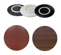 Plateau tournant Rond en Bois Massif 50/60/70/80/90 cm, Susan paresseuse rotative Ronde, Finition Vernie, for la Maison et Le Bureau(Light Walnut,Φ50cm(20in))
