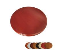 Plateau tournant rond en bois massif Generic pour table de salle à manger, Plateau de service rotatif en bois brun rougeâtre, 61 cm, rotation à 360° à la main, base silencieuse