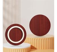 Plateau Tournant Rond En Bois Massif, Plateau Rond Standard, Pièce Maîtresse De Table De Comptoir, Base Pivotante Silencieuse, For Bureau À Monter Soi-même, Plateau Rond(Teak color,70cm(28in))