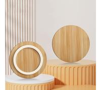 Plateau Tournant Rond En Bois Massif, Plateau Rond Standard, Pièce Maîtresse De Table De Comptoir, Base Pivotante Silencieuse, For Bureau À Monter Soi-même, Plateau Rond(Light walnut,60cm(24in))