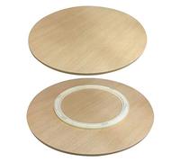 Plateau tournant Rond en Bois pour Table de Cuisine, Plateau de Service pivotant à 360°, Grand Plateau de Service de Table pour fêtes d'anniversaire et Repas de Famille, 80 cm.