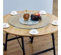 Plateau tournant rond en verre for table de cuisine et salle à manger, grand plateau silencieux for le stockage des épices, capacité de charge de 300 kg(80cm/31.5in)