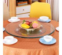 Plateau tournant rond en verre trempé transparent à rotation à 360°, type Lazy Susan, anti-explosion, pour table à manger, 50 cm (20/24/27/31/35/39 pouces) (Taille : 50 cm) (Une couleur, 70 cent