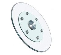 Plateau tournant rond transparent robuste de 8 mm de diamètre pour table de salle à manger, centre de table, idéal pour les fêtes et événements