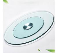 Plateau Tournant Rond Tsparent, Grand Lazy Susan pour Table à Manger Plateau Tournant en Verre De Cuisine, avec Roulement en Alliage D’Aluminium, Pivot Lisse, 90CM