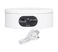 Plateau Tournant Rotatif 5,5lb Capacité, 360 Degrés, Contrôle Vitesse Bouton, Blanc 12cm - Rotation Silencieuse, Alimentation USB/Batterie, Usage Photographie et Présentation (12 cm/4,7 Pouces)
