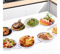 Plateau Tournant Table, Plat de Service Rotatif 360°, Plateau Tournant Salle a Manger, Plateau de Service Tournant aux Rectangulaires, Ovales pour Table à Manger, FêTes et Apéritif