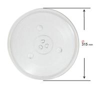 Plateau Tournant - Universel - Verre - 315 mm - 3 Fixations - Blanc