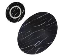 Plateau Tournante Rond, Plateau Rotatif en Bois Massif, 360° Rotation Plateau De Service, Assiette De Service Rotative Ronde pour Les Dîners De Famille Et Les Fêtes(Black Marble,100cm (40 in))