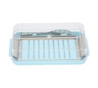 Plateau Trancheuse à Beurrier en Acier Inoxydable Transparent Top Boîte de Rangement pour Réfrigérateur Cuisine Accessoire Couvercle Transparent Beurrier