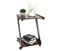 Plateau TV, Table de Dîner TV avec Roue Mobile, Table d'appoint en Bois, Table d'appoint en Forme de Z, Table d'appoint pour canapé, Bureau, Table d'appoint à Clip pour la