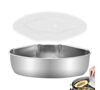 Plateau vapeur en acier inoxydable - Insert divisé en forme de 52 g, support pour cuiseur à riz | Petite boîte vapeur avec couvercle, support pour aliments | Récipient de conservation pour légumes