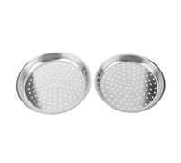 Plateau vapeur rond et résistant for petits pains, raviolis poisson (28/30/32/34 cm), en acier inoxydable antiadhésif épais(32CM)
