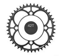 Plateau Vélo 104BCD pour VTT Tout-Terrain | Alliage aluminium usiné, design léger, résistance accrue, compatible 104mm, finition noire mate(42Tblack)
