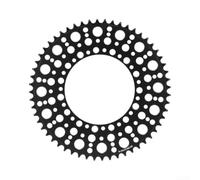 Plateau Vélo 58T Ultraléger Design Creux pour Piste | Alliage aluminium CNC, anodisation noire, compatibilité 130BCD, idéal vélo pliant, montage rapide(52T)