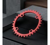 Plateau Vélo Aluminium 96BCD Léger CNC 32T | Alliage aluminium CNC, pour poids plume, pour rigidité accrue, idéal montée technique, montage simplifié(36T Red)