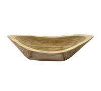 Plateau Vide-Poche en Bois Brut, Style Campagne Chalet, 42 cm x 16 cm x 12 cm, Forme Ovale, Décoration Pratique