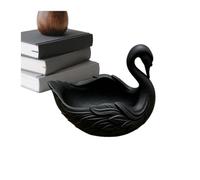 Plateau Vide-Poches | Organiseur Cygne Décoratif Multifonction Élégant | Pour l'entrée, table de nuit, table, bureau, maison, les anniversaires et les pendaisons de(Noir)