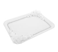 Plateau Vintage en Plastique Blanc, Style Dentelle pour Bijoux et Parfum | Décor de Table Élégant, Organisation Soignée, Usage Mariage et Événement, Touche Européenne Classique