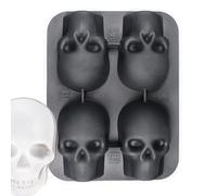 Plateaux à glace - Plateau à moules à glace crâne d'Halloween | Fabricant flexible de glace et de cubes | 4 gadgets de cuisine cavité pour boissons café whisky cocktails camping en plein air réunions