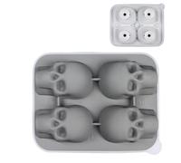 Plateaux à glace pour congélateur - Fabricant de glace crâne 3D - Plateau congélateur 4 cavités pour café, thé, cocktails, réunions de famille, pique-nique et camping