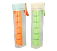 Plateaux à glaçons réutilisables à dégagement facile, 6 grilles, glaçons avec couvercles et bacs de rangement pour cocktails, boissons aux fruits, matériau PP PC, ensemble de 2