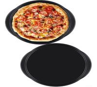 Plateaux à pizza robustes en acier au carbone équipés de poignées pour cuire des pizzas ou rôtir, ce qui rend les tâches de cuisine plus faciles