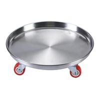 Plateaux à plantes en acier inoxydable 304 avec roulettes, 32 cm, parfaits pour déplacer des pots ou des objets lourds, durables, résistants à la rouille, parfaits pour une utilisation en intérieur