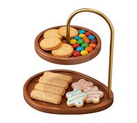 Plateaux Bois Déco Maison,Organisateur de Rangement 2 Niveaux Gain de Place,Présentoir Rustique en Plateau en Bois - pour Décor Maison Chambre Salon Coiffeuse Montre Lunettes Clés Portefeuille Table B