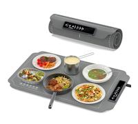 Plateaux chauffants pour buffets de fête - Tapis chauffant avec 4 niveaux de température, tapis chauffant en silicone, facile à nettoyer, chauffe-aliments portable pour garder les aliments au chaud au