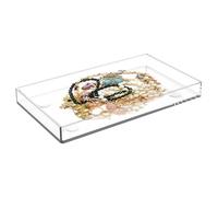 Plateaux d'affichage en acrylique- Organisateur rectangulaire transparent, assiettes décoratives en acrylique, plateau transparentpour collations et thé | Plateau rectangulaire transparentpour fête