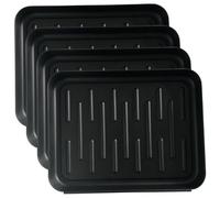 Plateaux de Coffre pour entrée, 4pcs 14x11 Pouces Plateau en Plastique imperméable avec Bord surélevé, Tapis de Chaussure sans Glissement pour Pot à Fleurs, Tapis d'alimentation pour Animaux